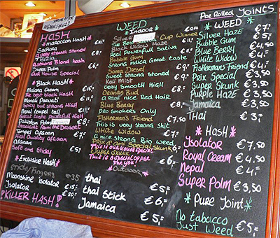 menutafel im coffeeshop